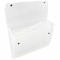 JAM Paper 9" x 13" Clear Plastic 6 Pocket Expanding Accordion File Folder, 2ct.