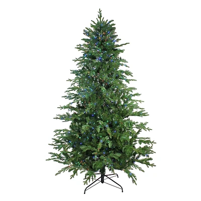7.5ft. Pre-Lit Medium Ashland Sitka Spruce Artificial Christmas Tree, Multicolor LED Lights