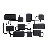 Black Modern Abstract Wall Mirror, 45" x 1" x 26"