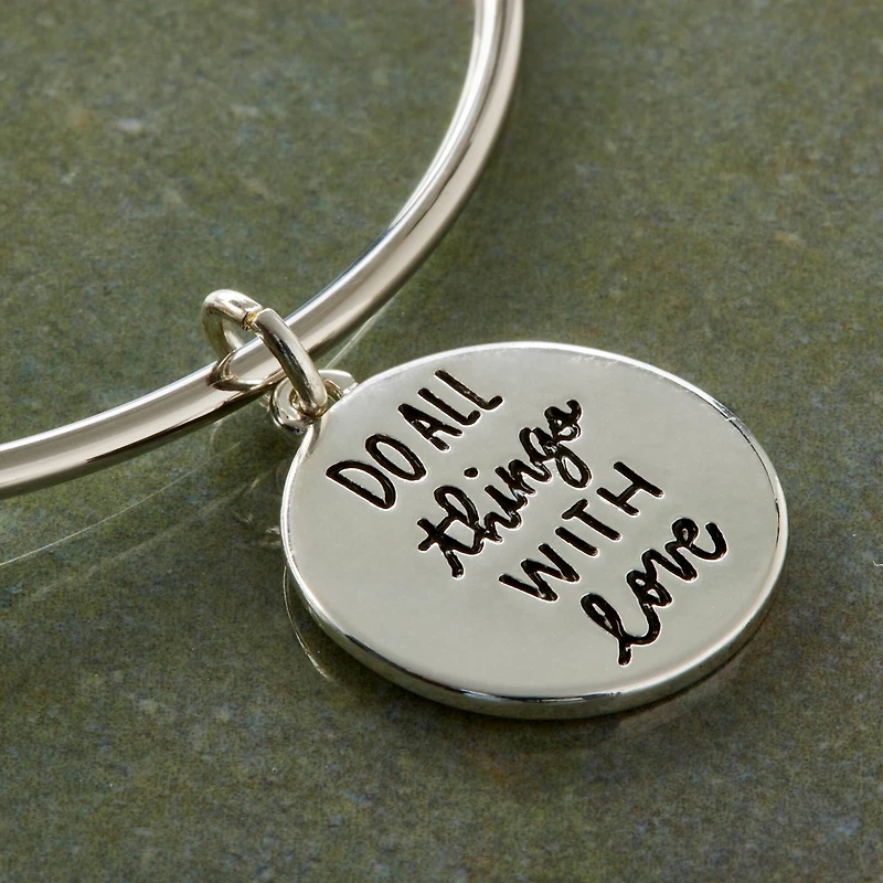 Charmalong™ Silver Plated Do All Things with Love  Charm by Bead Landing™