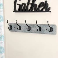 Household Essentials Wall Mounted Coat Rack with 5 Hooks