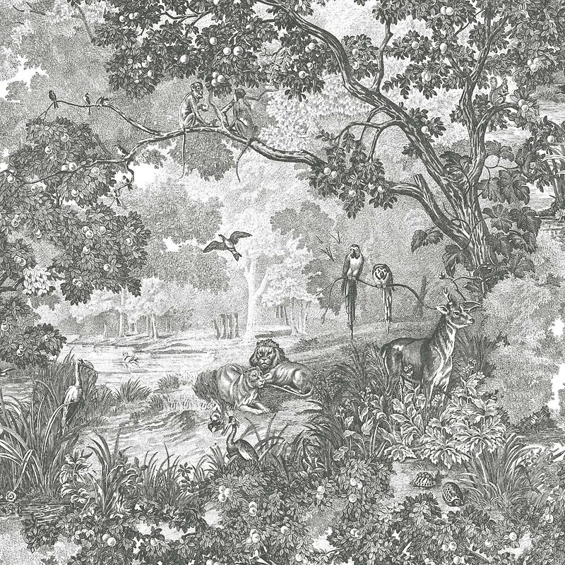 RoomMates Jungle Toile Peel & Stick Wallpaper