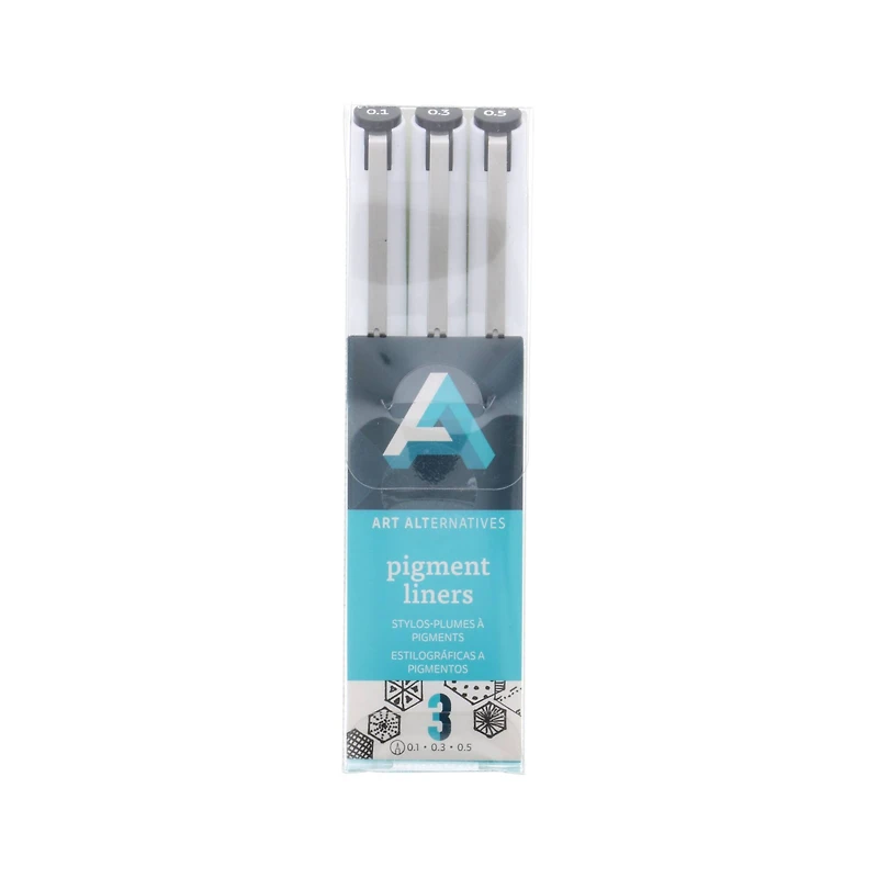 Art Alternatives Black Pigment Liner Pen 3 Piece Set