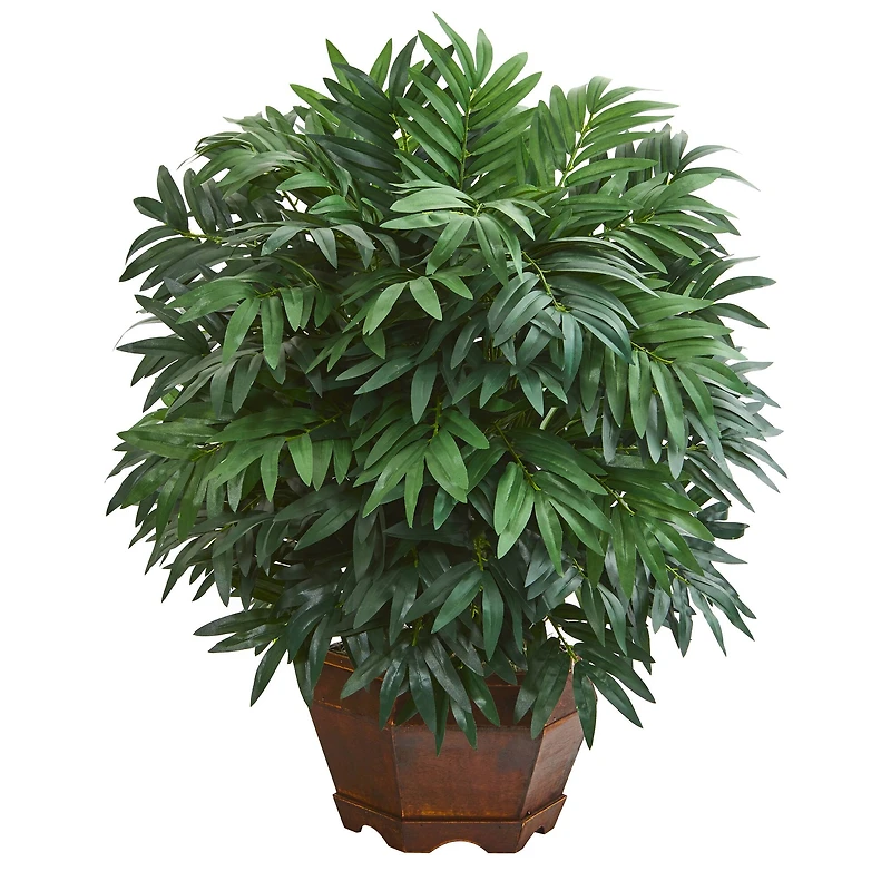 24" Bamboo Palm Plant in Decorative Planter