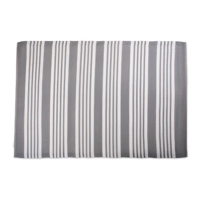 DII® Gray Multi Stripe Outdoor Rug, 4ft x 6ft.