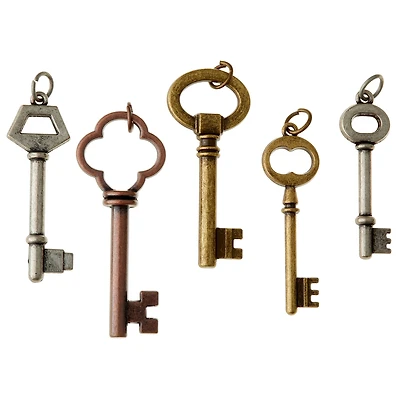 Found Objects™ Multicolor Key Charms by Bead Landing™