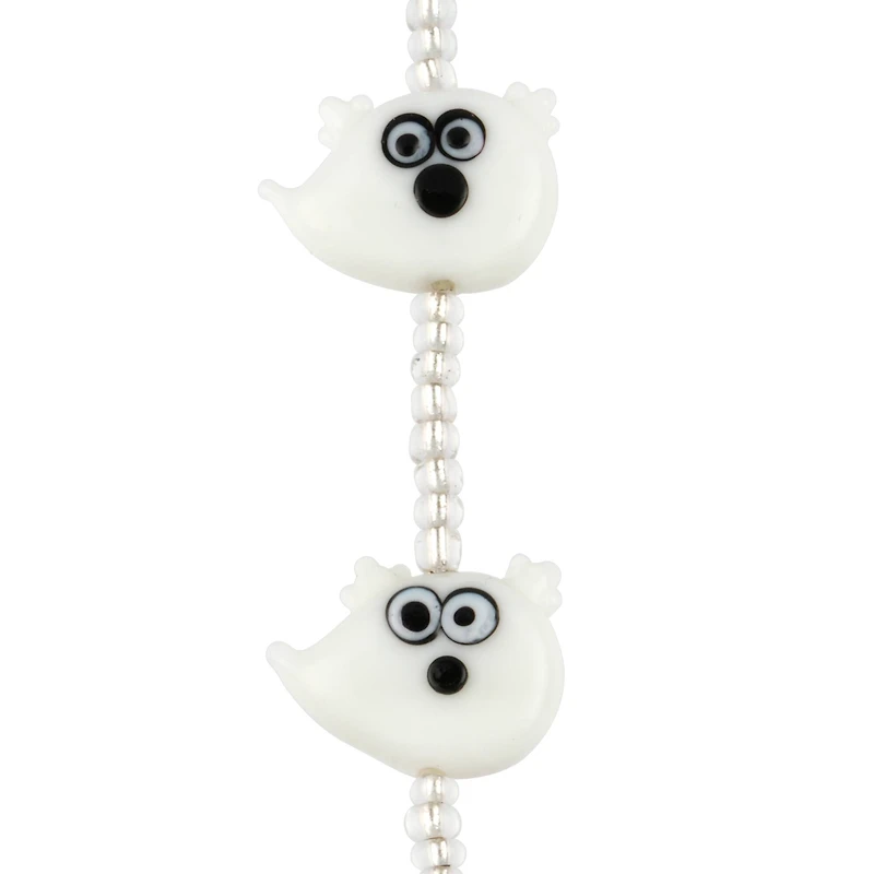 White Ghost Lampwork Glass Bead Mix by Bead Landing™