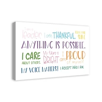 I Am Words 20" x 30" Canvas Wall Art