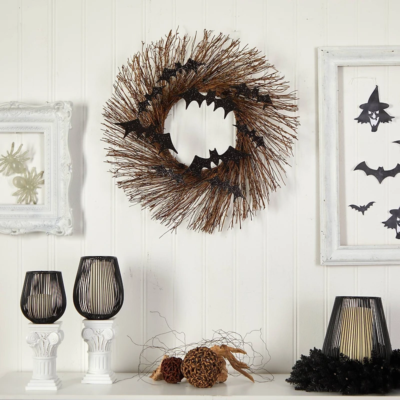26" Halloween Bats Twig Wreath