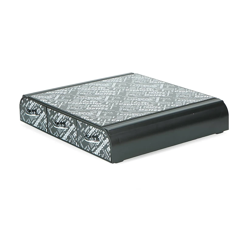 Mind Reader Black Print 36 Capacity Single Serve Coffee Pod Holder Drawer