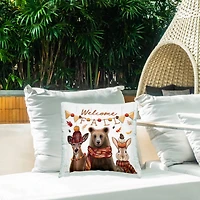 Stupell Industries Welcome Fall Woodland Animals Outdoor Printed Pillow