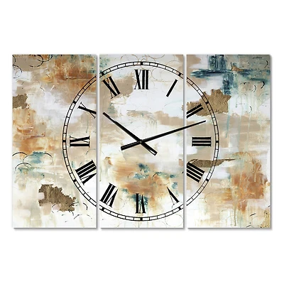Designart Gilded Daydreams Oversized Multipanel Wall Clock