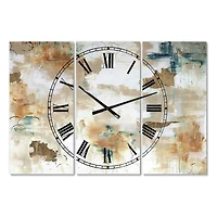 Designart Gilded Daydreams Oversized Multipanel Wall Clock
