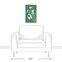 Birds And Butterflies 12" x 18" Teak Hanging Canvas