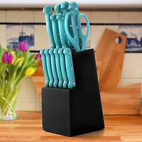 MegaChef Teal 14 Piece Cutlery Set