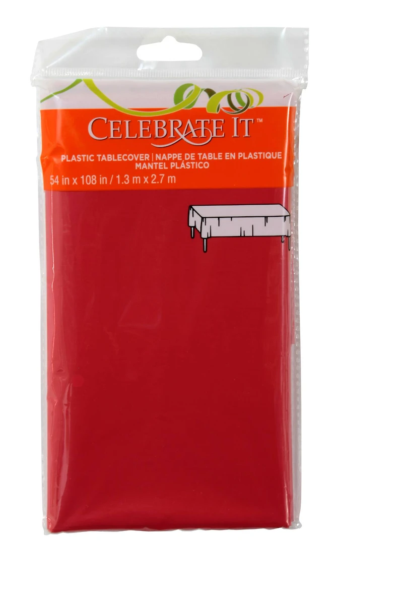 12 Pack: 108" Red Plastic Table Cover by Celebrate It™