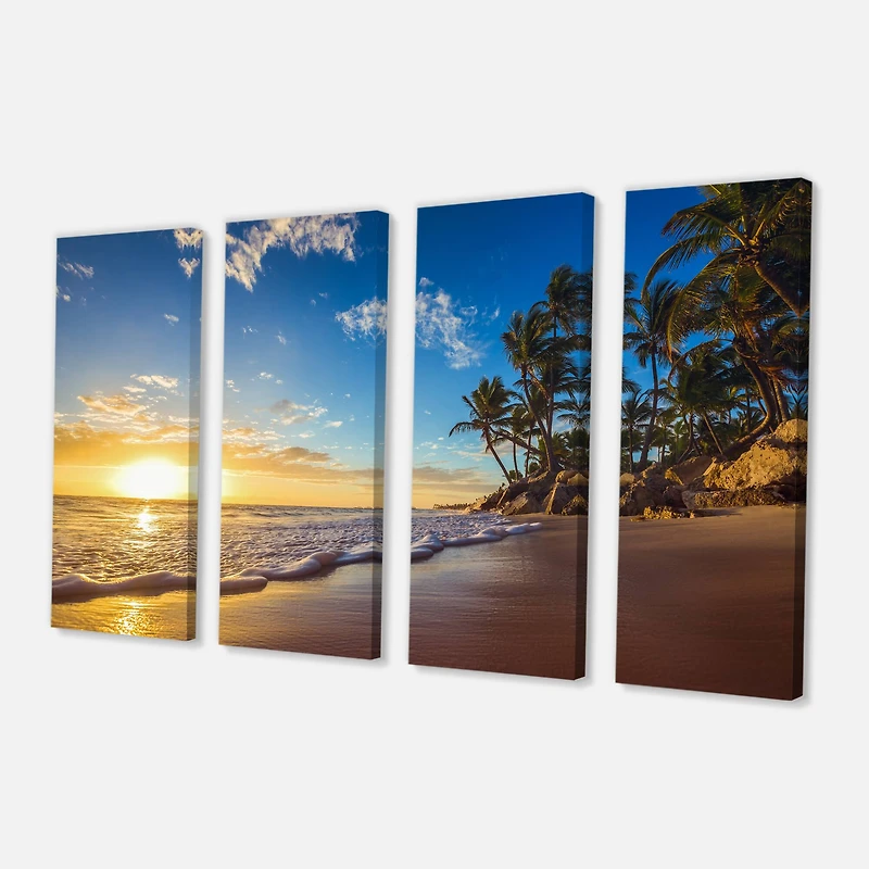 Designart - Paradise Tropical Island Beach Sunrise