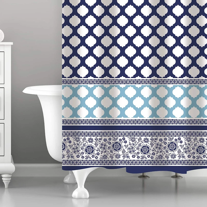 Bath Bliss Lattice Design Shower Curtain