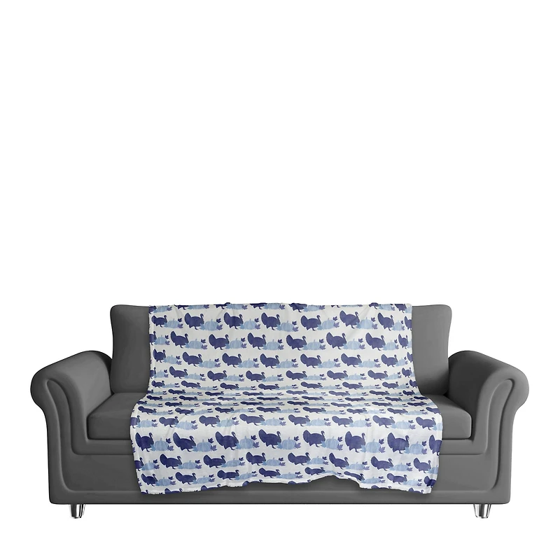 Blue Turkeys Coral Fleece Blanket
