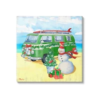 Stupell Industries Nautical Christmas Holiday Beach Canvas Wall Art