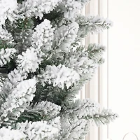 11ft. Pre-Lit Flocked Fir Artificial Christmas Tree, Warm White Lights