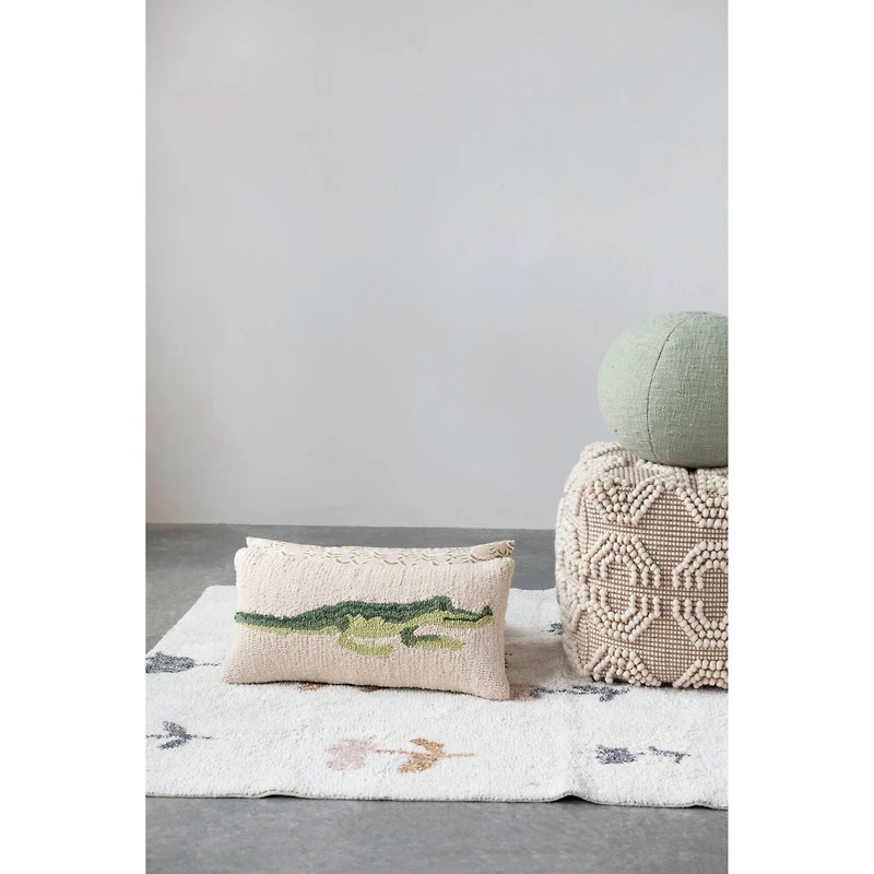 Hello Honey® Alligator Punch Hook Cotton Pillow