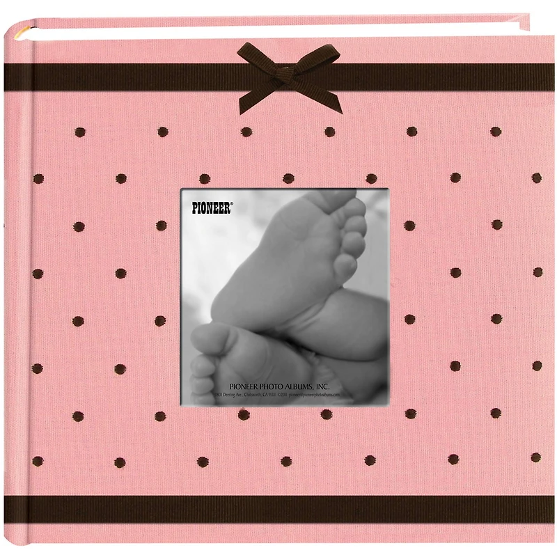 Pioneer® 2-Up Pink Baby Dot Fabric Frame Photo Album