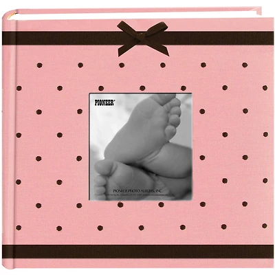 Pioneer® 2-Up Pink Baby Dot Fabric Frame Photo Album
