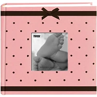 Pioneer® 2-Up Pink Baby Dot Fabric Frame Photo Album