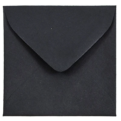 JAM Paper 3" Square Black Linen Invitation Envelopes, 25ct.