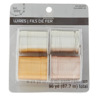 6 Packs: 4 ct. (24 total) 24 Gauge Assorted Jewelry Wire Set by Bead Landing™