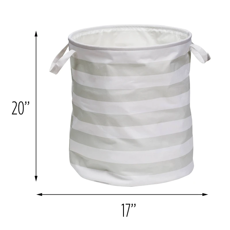 Honey Can Do 20" Gray Stripe Kids Hamper