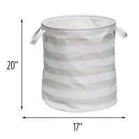 Honey Can Do 20" Gray Stripe Kids Hamper