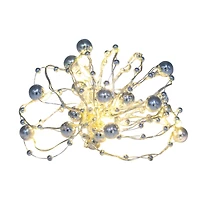 15ct. Warm White LED Metallic Silver Bead Garland String Lights on Silver Wire by Ashland®