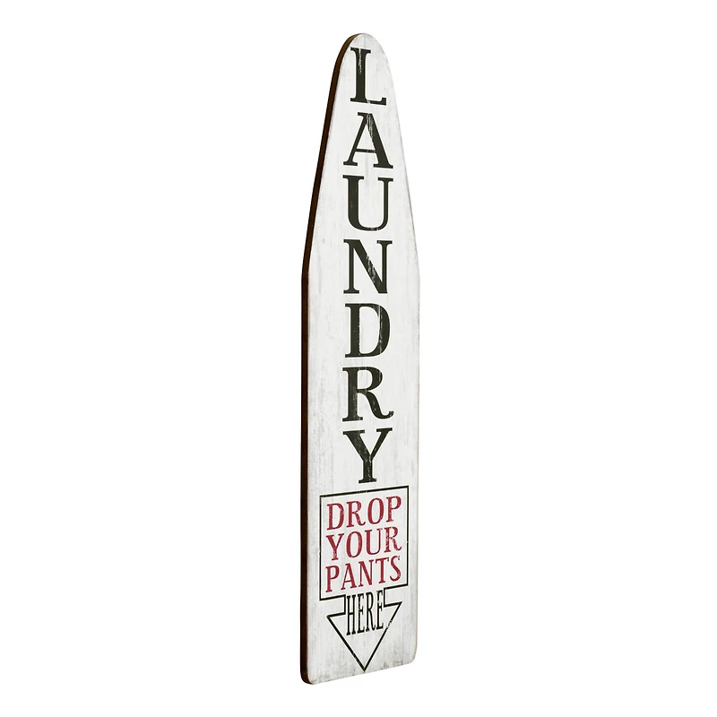 Hello Honey® White Laundry Ironing Board Shaped Wood Sign