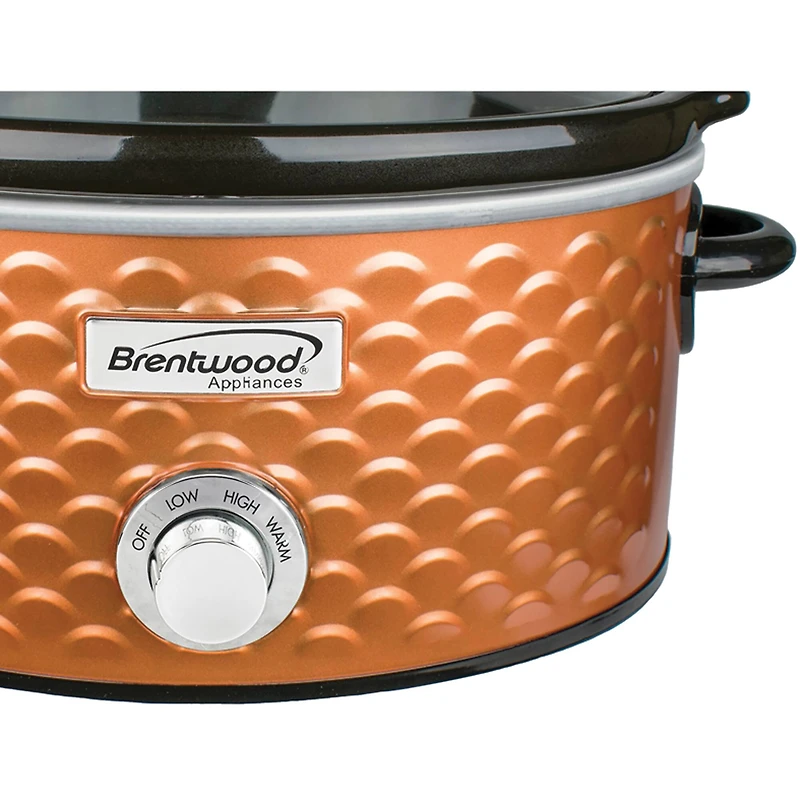 Brentwood Copper 4.5qt. Scallop-Pattern Slow Cooker