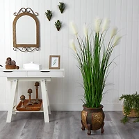 5.25ft. Wheat Plume Grass Plant in Decorative Planter
