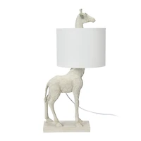 Hello Honey® 28" White Resin Giraffe Table Lamp with Linen Shade
