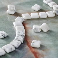 White Howlite Flat Square Beads, 10mm by Bead Landing™