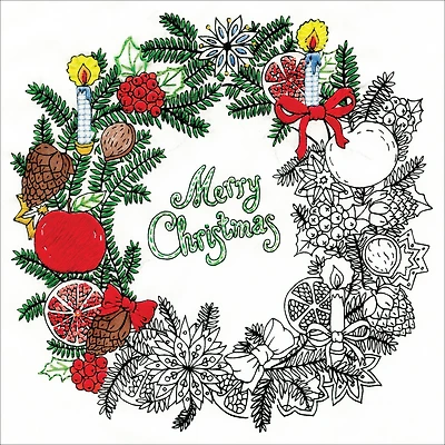 Design Works™ Zenbroidery™ Christmas Wreath Stamped Embroidery Kit