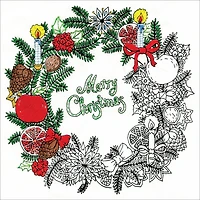 Design Works™ Zenbroidery™ Christmas Wreath Stamped Embroidery Kit