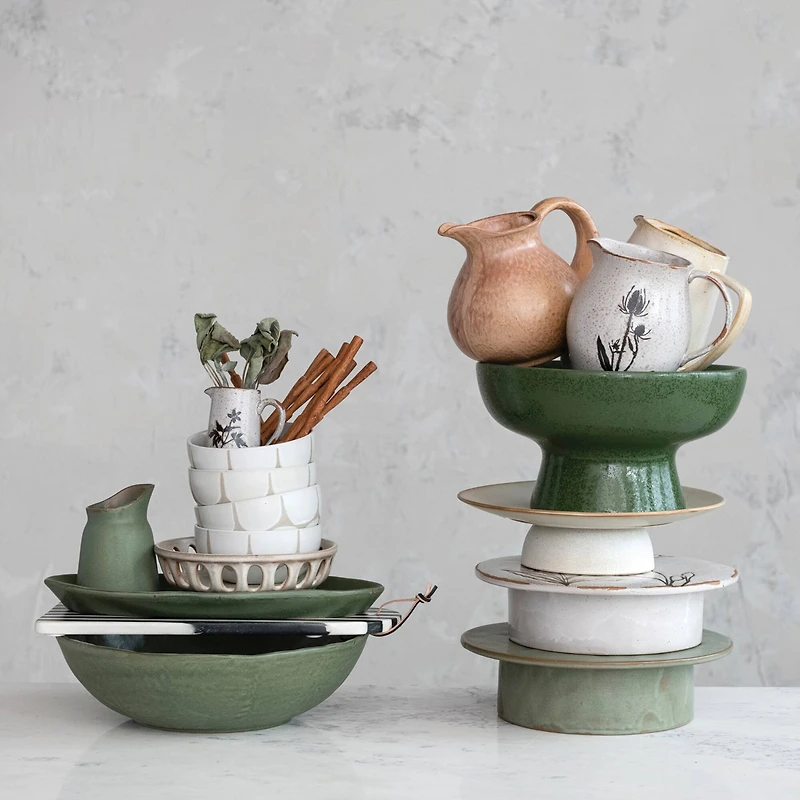 Hello Honey® 2.5qt. Cream Reactive Glaze Stoneware Pitcher