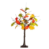 3ft. Pre-Lit Autumn Maple Artificial Fall Tree with Pinecones, Acorns and 36 Warm White LED Lights