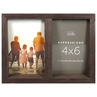 Expressions™ 2 Opening 4" x 6" Walnut Angled Collage Frame by Studio Décor®