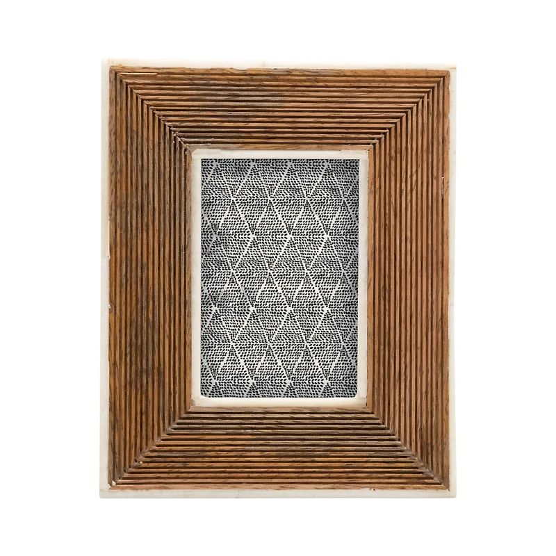Hello Honey® Hand-Carved Mango Wood 3" x 4" Tabletop Frame with Bone Border