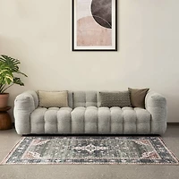 Glitzhome® 5ft. x 8ft. Green & Tan Oriental Area Rug