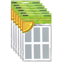 Eureka® Rectangles Scratch Off Stickers, 6 Packs of 180