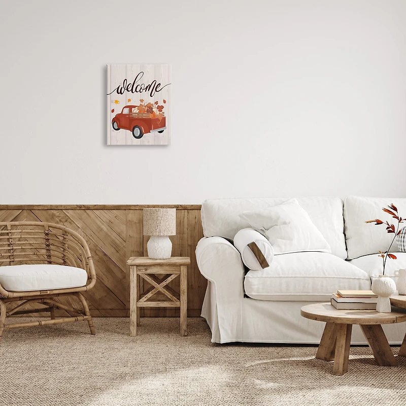 Stupell Industries Country Pumpkin Harvest Welcome Canvas Wall Art