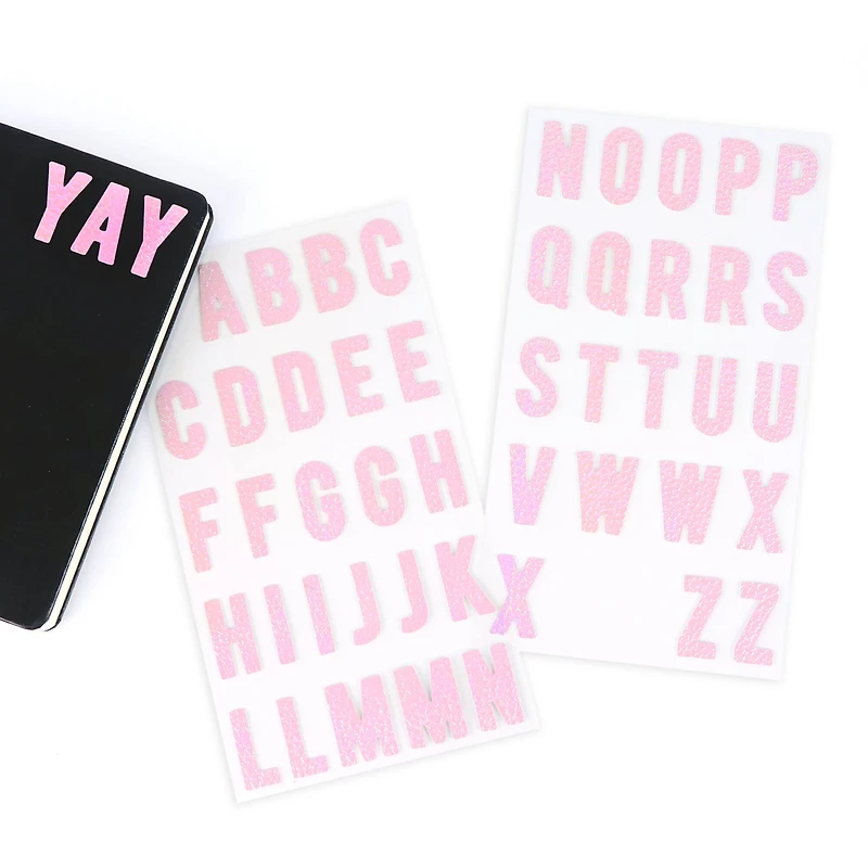 Pink Iridescent Fabric Alphabet Stickers by Recollections™