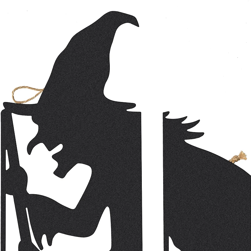 Glitzhome® 34.5" Halloween Metal Silhouette Witches With Cauldron Yard Stake Set
